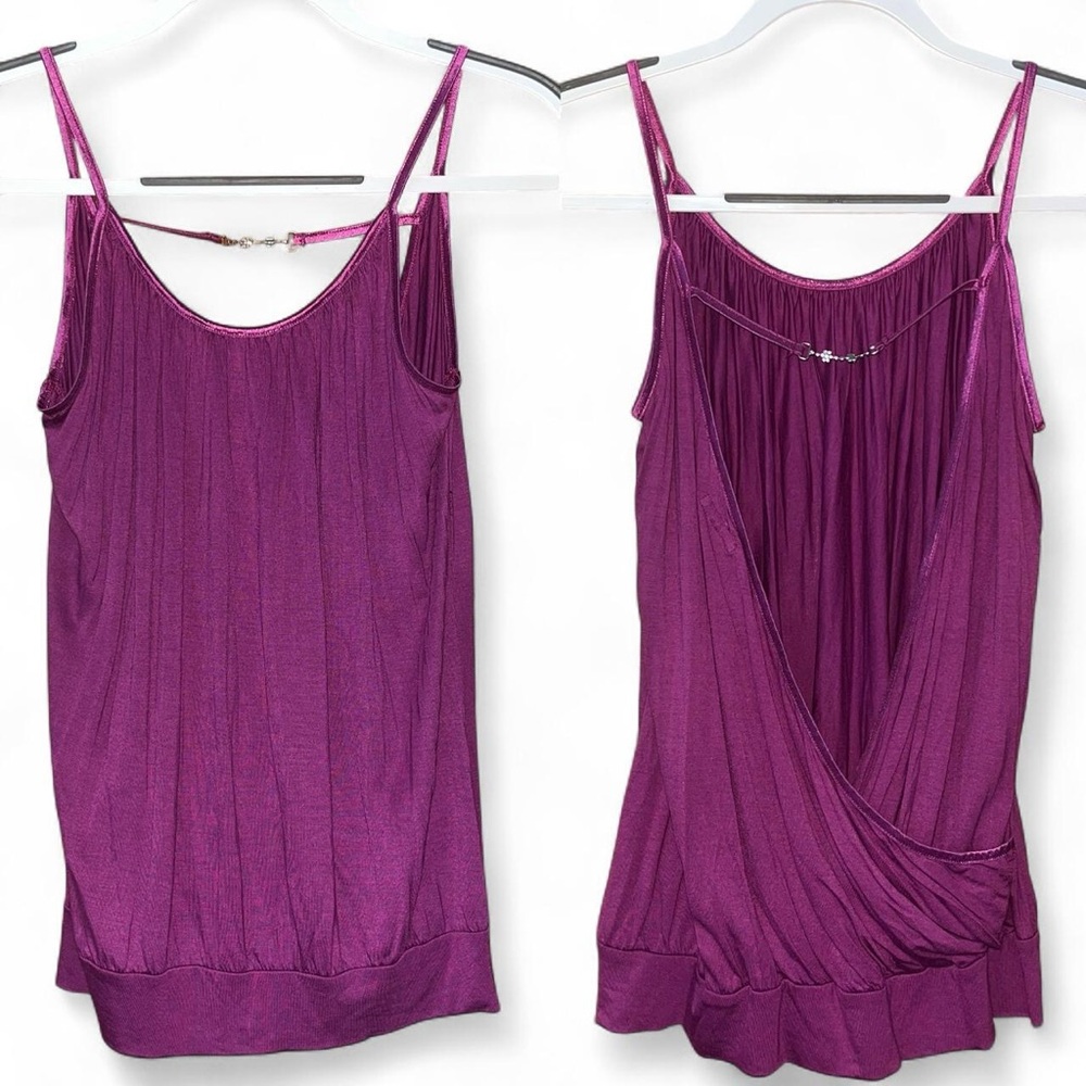 Ben Sherman Pink Ruched Sleeveless Camisole tank purple indie sleaze Low back
